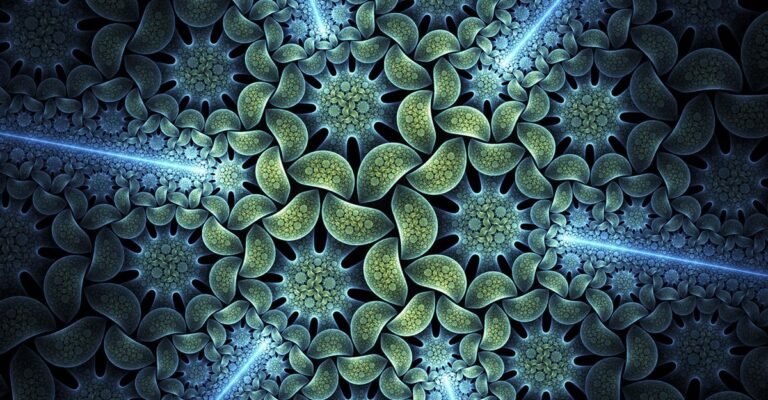 Como Padrões Fractais Interagem com Reflexos e Sombras